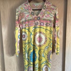 Emilio Pucci Vintage Silk Long Sleeve Mini Dress